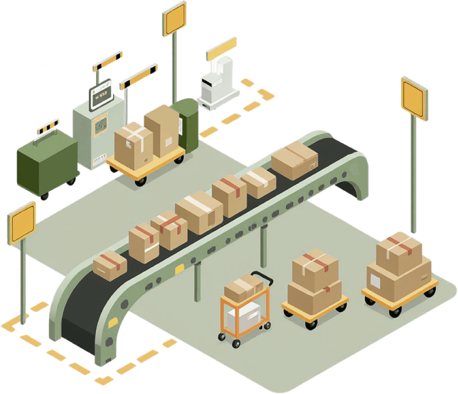 Illustration Entrepôt logistique e-commerce